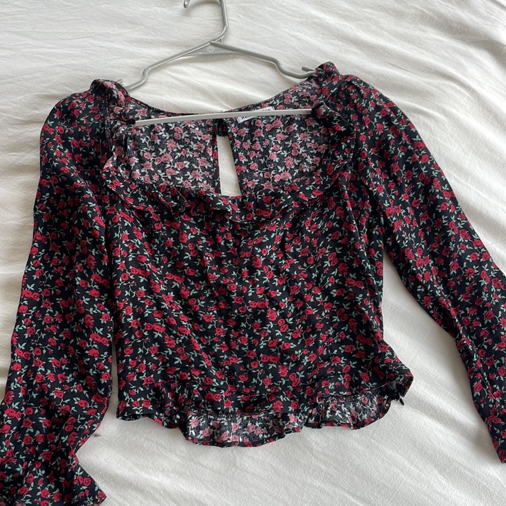 REFORMATION RED ROSES TOP